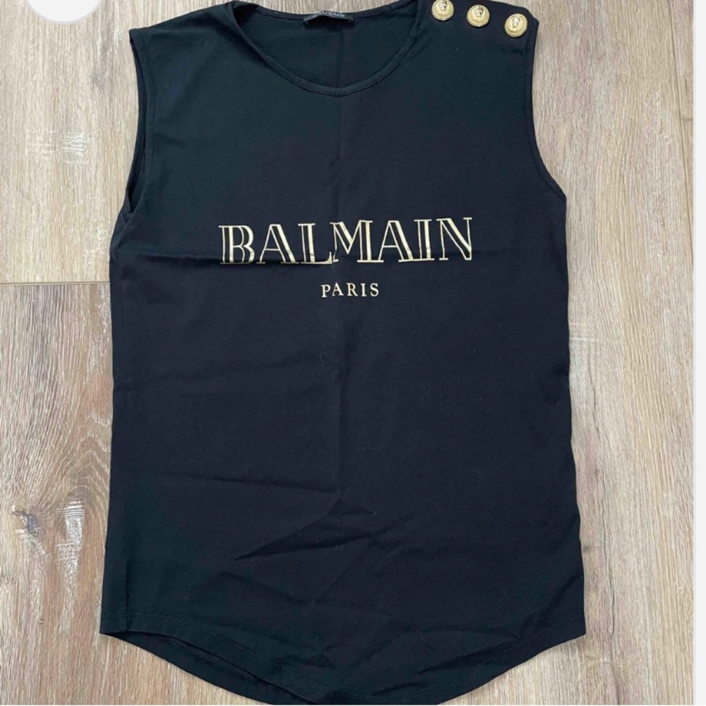 Balmain Tee Shirt - Black Sz. 36- Small